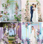 Asee'm 6.6FTx4FT Gold Wedding Arch Backdrop Stand Square Metal Rectangular Arch Frame for Ceremony Party Birthday Bridal Baby Shower Anniversary Arbor Balloon Decoration