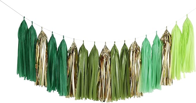 Fonder Mols Tassel Garland Tissue Paper Tassel Banner DIY Kit for Lulu Tropical Summer Party Decoration, Aloha Bridal Shower, Forest Hills Jungle Themed Party & Events Decor A14