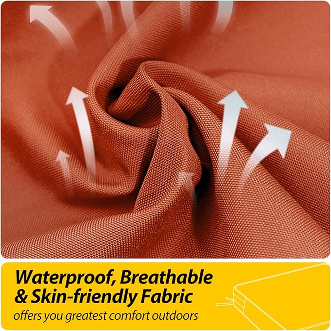 AAAAAcessories Outdoor Seat Cushions for Chairs, Waterproof, Fade-Resistant, 22" x 22" x 3", Patio Furniture Replacement Cushions, Set of 2, Rust