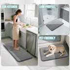 Yimobra Large Bath Mat 36"x24", Super Soft Quick Dry Memory Foam Bathroom Rug, Water Absorbent, Non Slip Backing Machine Washable for Tub Shower, Thick Comfort Support, Gray