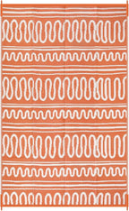 Beeiva Waterproof Outdoor Rug, 6x9 Plastic Outdoor Rug for Patio, Reversible Non Shedding RV Outdoor Mat for Deck, Balcony, Backyard, Porch, Camping, Picnic - Orange