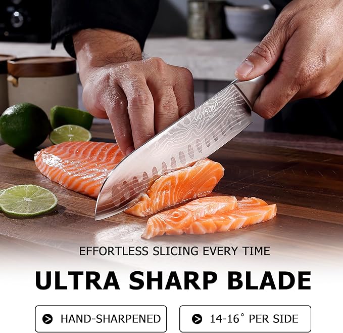 YOTSUBA Chef Knife-8 Inch Japanese Gyuto Kitchen Knife Chef’s Knife German High Carbon Stainless Steel Ergonomic Handle Essentials Sharp Gifts for Mom&Dad With Premium Gift Box