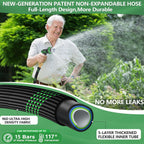 100 FT Non-Expanding Garden Hose, 2026 New Upgrated Non-Expandable Garden Water Hose - Ultra-Light & Flexible Burst-Resistant, Kink-Free Garden Hoses, All-Weather Use for Lawns, Gardens,Outdoor