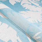 Couristan Monaco Indoor Outdoor Area Rug – Coastal Flora 2'3" x 7'10" Runner in Ivory Turquoise – Flatwoven, Hose Washable, Pet Friendly Rug for Patio, Porch and Home Decor