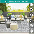 Waterproof Outdoor Rug 8x10 ft, Reversible Plastic Straw Mat, Large Floor Mat for Patio, Camping, Picnic, Backyard RV, Deck, Grey