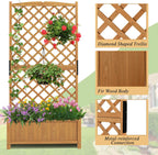 S AFSTAR Raised Garden Bed Outdoor Set of 2, 35.5x17.5x71-inch Planter Box with Trellis & Removable Bottom Base, Trellis Planter for Hanging Baskets, Idea for Patio Balcony Yard Against Wall