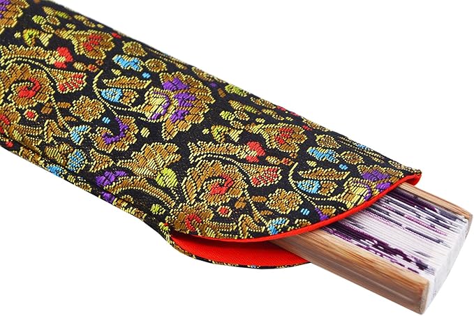 Amajiji 8.27"(21cm) Hand Held Bamboo Silk Folding Fan Hand Fan,Chinese/Japanese Charming Elegant Vintage Retro Style,Women Ladys Girls Best Gifts (LXHS1)