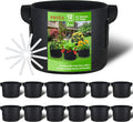 PHYEX 12-Pack 2 Gallon Grow Bags, Heavy Duty Fabric Pots with Handles, Reusable Plant Bags for Vegetable, Herbs & Flowers, BPA-Free, Breathable, Durable