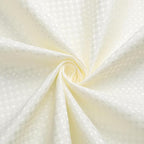 3 in 1 Extra Long Cream Shower Curtain Set-72 W x 84 H, Ivory Waffle and PEVA Liner Set with 12 Stainless Steel Hooks, Waterproof Fabric for Bathroom