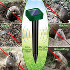2026 New Mole Repellent Solar Powered, IP65 Waterproof Ultrasonic Gopher Repellent Snake Repellent for Yard Lawn Garden, Groundhog Vole Chipmunk Armadillo Squirrel Rodent Deterrent Stakes,8 Pack