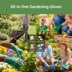 PROMEDIX P 4 Pairs Gardening Gloves for Women & Men, Breathable Nitrile Coated for Yard Working, Garden Gloves Easy to Clean Washable with Non-Slip Grip multi,L