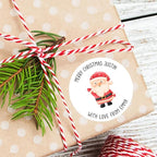 callie moment Personalized Christmas Stickers, Custom Name Waterproof Christmas Gift Tags for Gift Box Holiday Decorations, Stockings, Party Favors (Santa Claus 4)