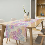 Oriental Mandala Table Runner, Traditional Bohemian Gradiently Purple Pink Blue Mandala Flower Table Runner for Farmhouse Cottage Kitchen Dining Table Decor, 13x60inch