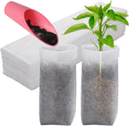 Plant Nursery Grow Bags, Non-Woven Fabric Seedling Starter Pots for Vegetable, Flower, Fruit Saplings, Tree Growing, Home Garden Supply (9.85"x9.85"/Pack of 100)
