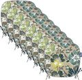SleepMan Outdoor 17"x16" Chair Cushions with Ties Set of 8, Water Resistant All Weather U-Shape Seat Pads for Patio Garden Furniture Indoor Fade Resistant Patio Cushions (Cabbage)