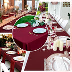 Burgundy 6 Pack Polyester Table Cloth 60 x 126 Inch, Rectangle Tablecloths for 6 Foot Tables Washable Table Cloth for Party Wedding