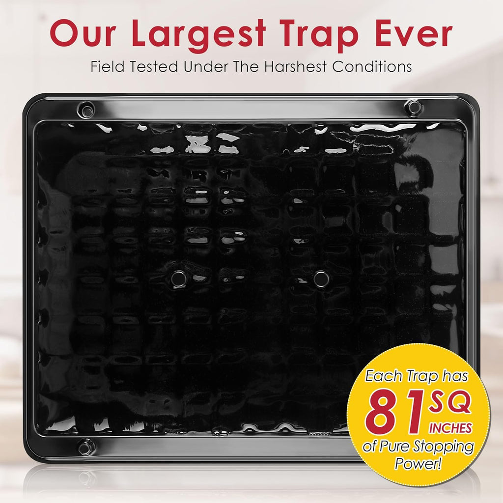 Qualirey 10 Pack Jumbo Rat & Mouse Glue Traps, 11.8 X 9.84 in Large Heavy Duty Mouse Traps Indoor for Home, Pre Scented Adhesive Plastic Tray with for Spider, Snake, Mice, Kids and Pet Safe (Black)