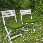 SleepMan Outdoor 17"x16" Chair Cushions with Ties Set of 6, Water Resistant All Weather U-Shape Seat Pads for Patio Garden Furniture Indoor Fade Resistant Patio Cushions (Grass Green)