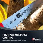 EZ Kut Kamikaze Straight Blade Pruning Saw – 18" Heavy Duty SK5 Carbon Steel – Japanese Pull-Cut Technology – Ergonomic Anti-Fatigue Grip – Tree Trimming Hand Saw with Scabbard
