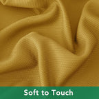 Biscaynebay Textured Fabric Rectangle Christmas Tablecloths 70x108 Inch, Gold Water Resistant Tablecloths for Dining, Kitchen, Wedding, Parties etc. Machine Washable