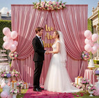 10ftx10ft Rose Gold Sequin Backdrop Curtain for Parties, Wrinkle Free Thick Glitter Sparkle Photo Backdrop Drapes 2 Panels 5x10FT Shimmer Back Drop Cloth for Wedding Birthday Photography Background