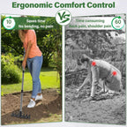 Weeding Rake Tool, Garden Weed Puller with Detachable Long Handle, 62 Inch Heavy Duty Hand Weed Remover Tool for Lawn, Yard, Atio and Backyard (7 Tines)