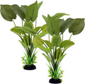 ALEGI Silk Aquarium Plants, 12 Inch Artificial Silk Plants Decorations for Fish Tank,Aquarium Décor Plastic Plants (Green, 2 Pack)