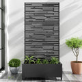 Casaphoria Metal Raised Garden Bed with Trellis and Wheels, 72"x35"x16" Planter Box for Climbing Plants, Vegetables & Vines, Features Drainage Holes and Privacy Screen (Black-Shine)