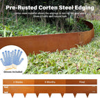 Cor-Ten Steel Landscape Edging 12 Inch,20Ft 6-Pack Rust-Resistant Metal Landscape Edging,Steel Edging for Landscaping,Yard,Garden,Lawn