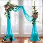 MDS Halloween Chiffon Draping Fabric - 1 Panel, 30" Wide x 30ft Long - Sheer Spooky Arbor & Canopy Drapery for Haunted House Backdrops, Party Ceilings, DIY Costumes & Themed Events - Peacock Blue