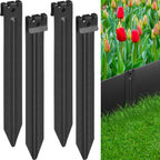 Landscape Edging Metal Stakes, 10 Inch Heavy Duty Garden Stakes, 2mm Thickened High Carbon Steel Landscaping Anchoring Spikes for Edging Coil, Outdoor Tent and Terrace Board (10 Pcs)