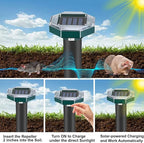 10 Pack Mole Repellent Solar Powered Snake Repellent for Yard- Ultrasonic Pest Repeller Gopher Rodent Rat Mouse Groundhog Skunk Chipmunk Vole Remover for Lawns Garden Yard Outside(10)
