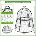Decoroca 8 PCS Garden Cloches for Plants - Chicken Wire Plant Protectors from Animals, Outdoor Plant Cages to Keep Squirrels, Rabbits & Birds Out of Vegetable - DIY in 5 Forms - Sturdy Anti-Rust Dome