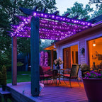 JMEXSUSS 400 LED Purple String Lights Indoor Outdoor Waterproof, 132ft Purple Halloween Lights Plug in with Remote, 8 Modes Christmas Light for Bedroom Party Patio Deck Halloween Christmas Tree Decor