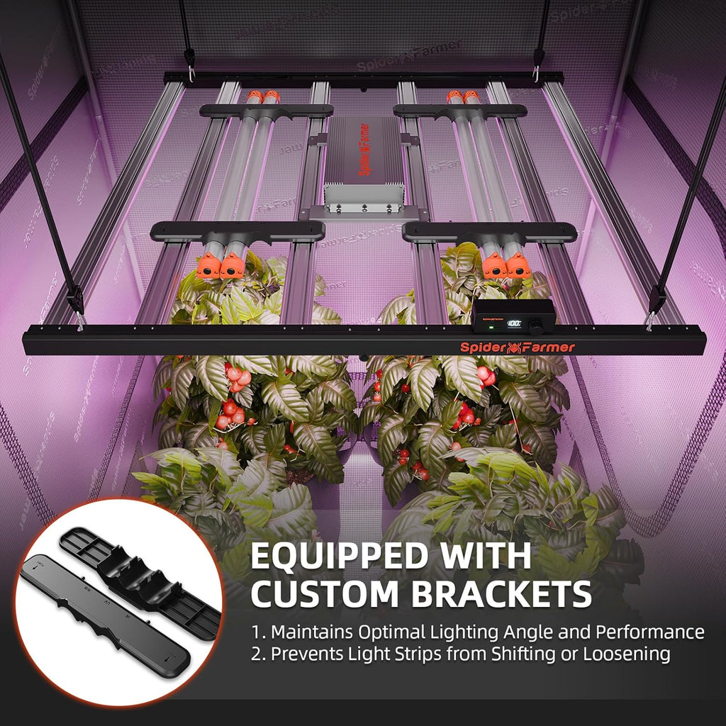 Spider Farmer 2025 Upgraded UV30 & IR16 LED Grow Light, 365-370nm UV & 730-745nm IR Supplemental Light for Indoor Plants, 2X2, 3X3, 4X4 Grow Tents, 23.6" Long Bars Set