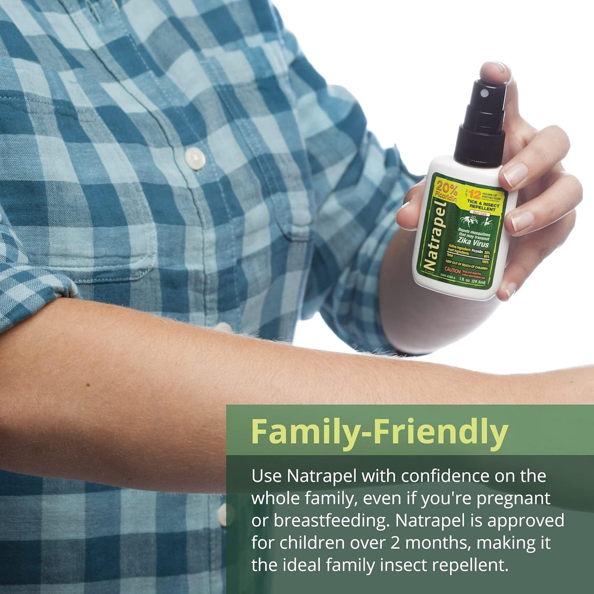Natrapel Tick & Insect Repellent - Bug Spray with 20% Picaridin - Family Protection Against Mosquitoes, Ticks & More - Up to 12 Hours of Protection - 1 oz (4 Pack)