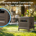 Relhost Hose Reel, Heavy Duty Metal Deck Box Hideaway Holds 125 ft x 5/8" Hose, Garden Hose Reel with Never-Leak System, Manual Crank Handle, Hose Guide, Ideal for Yards, Patios, and Garden Sheds