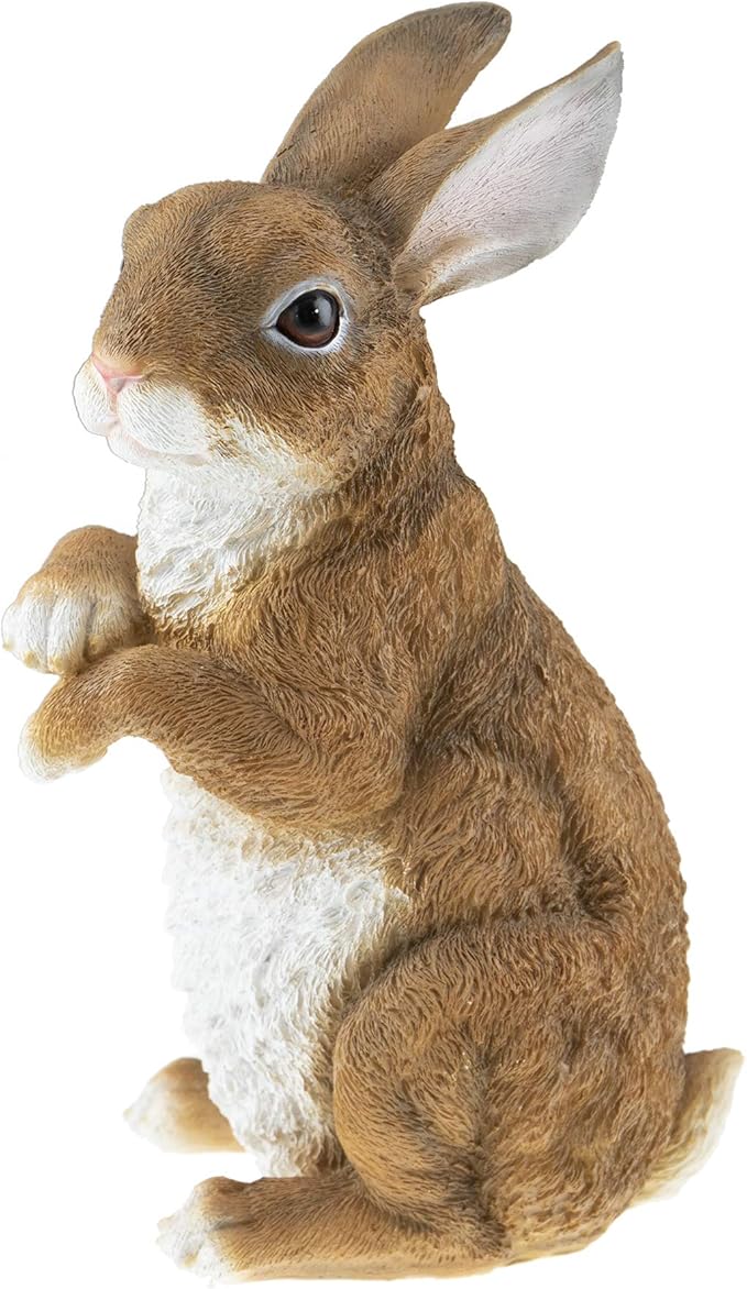 CLEVER GARDEN Rabbit Garden Statue Outdoor Décor, Resin Figurine Decoration for Lawn, Yard, Patio, Porch, and More
