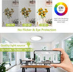 20 Inch Large Dimmable LED Flush Mount Ceiling Light - 42W 4200LM & 3CCT 3000K/4000K/6000K, Flat Round Low Profile Ceiling Fixtures for Bedroom, Kitchen,Office,White