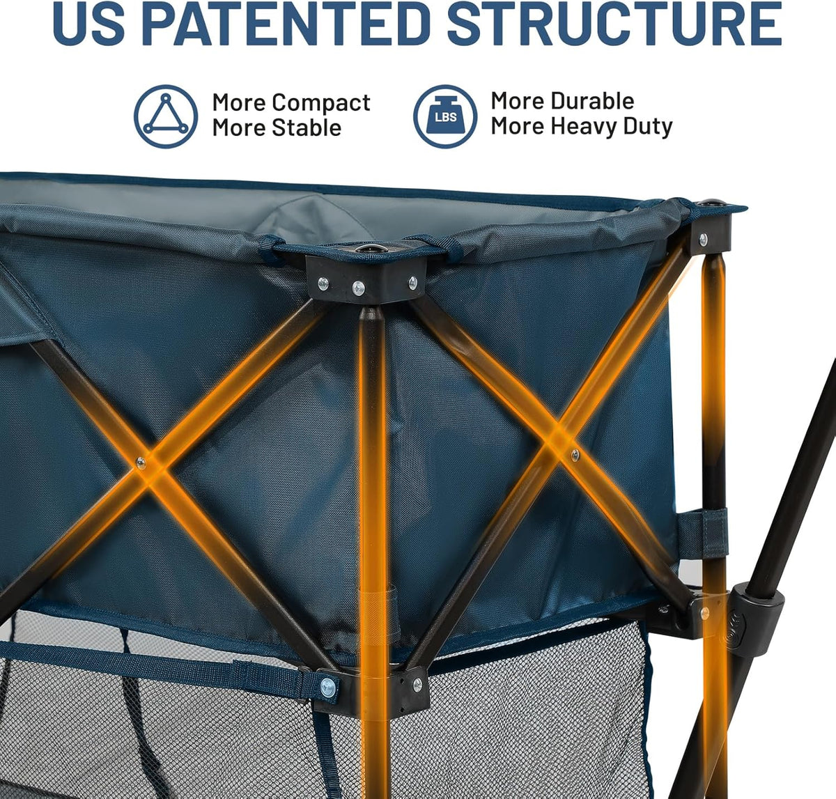 TIMBER RIDGE 400L Large Capacity Folding Double Decker Wagon with Brakes, 54" Extra Long Extender Wagon Cart, 450lbs Heavy Duty Collapsible Cart, All-Terrain Big Wheels for Camping, Sports, Shopping