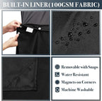 N&Y HOME Stall Waffle Weave Shower Curtain with Snap-in Fabric Liner & Hooks Set - 36" x 72" Small Shower Stall Size, Hotel Style & Mesh Top Window, Machine Washable - 36x72, Black