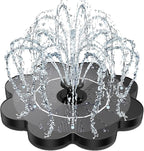 Yzert Solar Fountain Flower Shape-No Battery, Glass 3.5W Solar Water Fountain with 7 Nozzles & 4 Fixer Rods,Solar Fountain Pump for Bird Bath, Outdoor, Pool, Garden, Pond & Flower Pot
