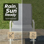 Outdoor Chair Cushions, Water-Resistant & Fade-Resistant, Patio Furniture Lawn Dining Chair Seat Replacement with Mid Back, Ties Zipper, Removable Cover, 18 x 16.5 Inch, Set of 1, Light Grey
