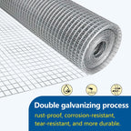 Hardware Cloth 1/4 inch Chicken Wire Fencing Double Hot-Dipped Galvanized After Welding Wire Fence，Duty Rust Proof Fencing for Gardens, Poultry Animal Netting Cage Screen (1/4inch 8in x 25ft)