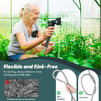Garden Hose with 10-Function Nozzle, Leak-proof Metal Connector Hose, No Knots, Kink-Free, Lighter, Anti-Pets, Wear-Resistant, 3/4 GHT, Water Hose for Garden, Yard, Outdoor（75 FT）