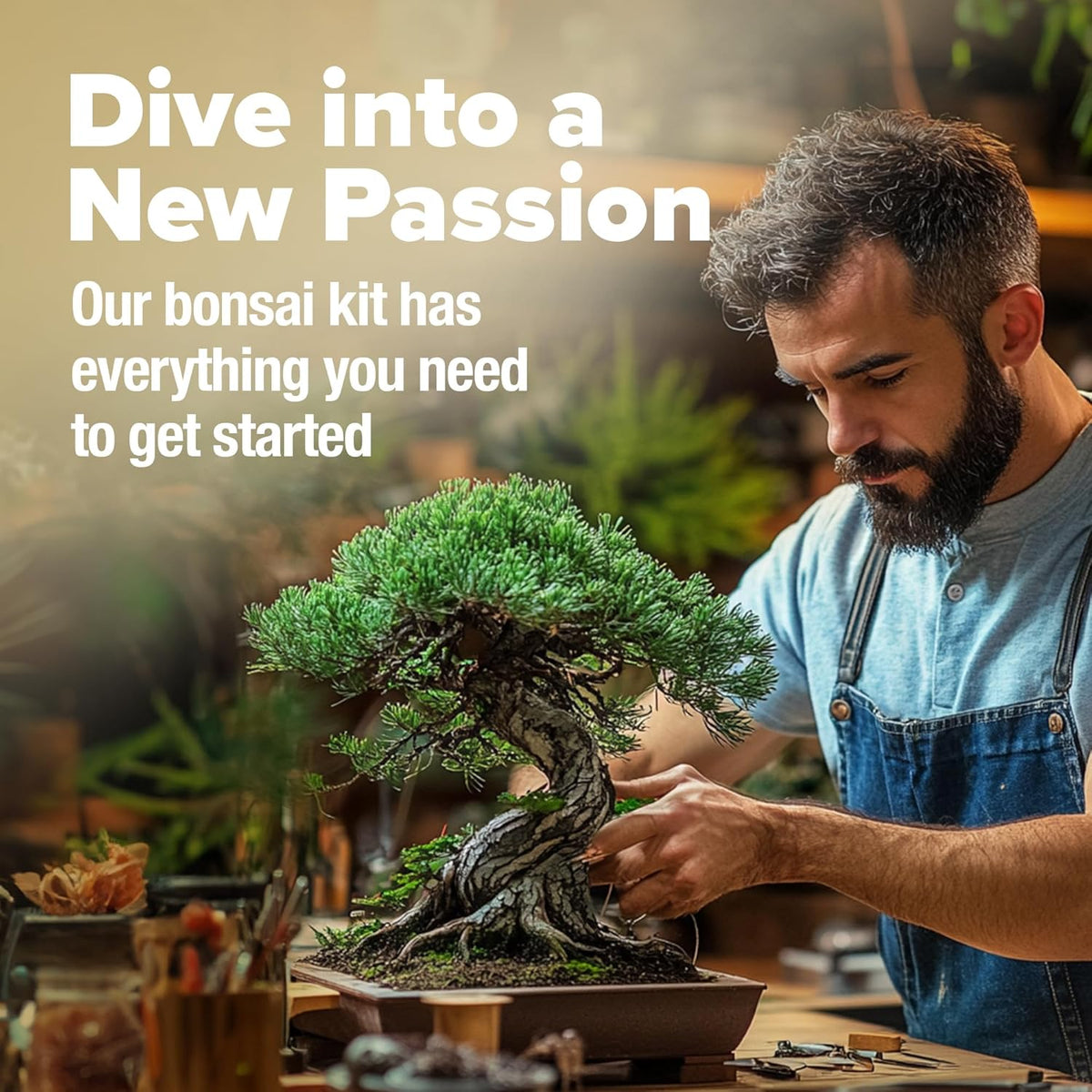 HOME GROWN Bonsai Tree Kit – Grow 4 Bonsai Types Indoors with Complete Starter Kit Including Pots Peat Pellets and Bonus Grow Guide – Unique Gardening Gift for Men Women Beginners