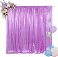 SquarePie Sequin Backdrop Less Transparent Background Sparkly Curtain for Wedding Party 7FT x 7FT Lavender