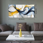Abstract Office Artwork Wall Decor - Blue Canvas Art Wall Decor for Living Room - Modern Wall Art for Bedroom Size 20" x 40"