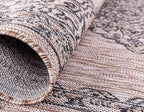 Unique Loom Outdoor Traditional Collection Area Rug - Antique (7' 1" x 10' Rectangle, Beige/ Black)