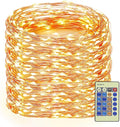 Decute 164FT 500LED Christmas Fairy String Lights Dimmable with Remote Control Copper Wire Starry Lights with UL Cerficated Decorative for Party Wedding Bedroom Christmas Tree Warm White